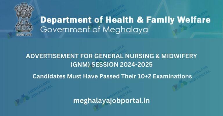 GNM Meghalaya Nursing Admission 2024