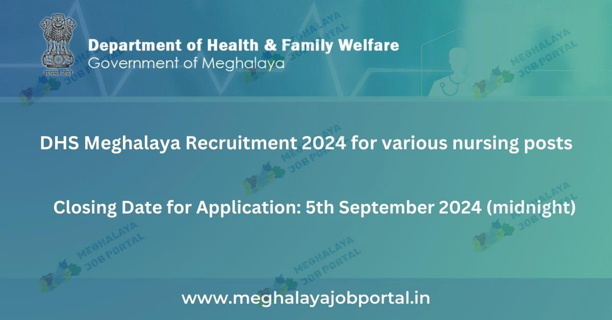 DHS Meghalaya Recruitment 2024