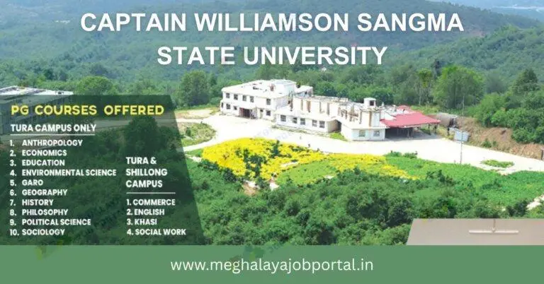 Williamson Sangma State University Admission 2025 is Now Open
