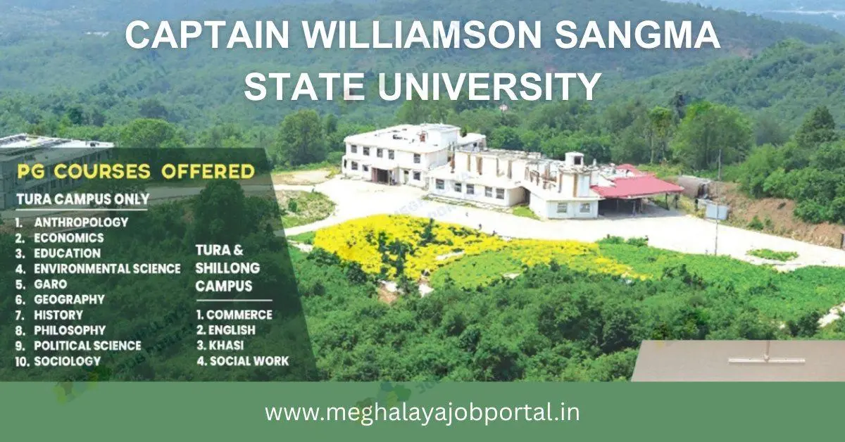 Williamson Sangma State University Admission 2025 is Now Open