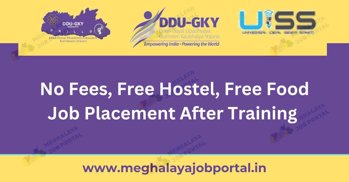 UISS WGH Meghalaya Free Training 2026 students attending skill training under DDU-GKY with free hostel, free food, and job placement support
