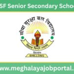 BSF Senior Secondary School Shillong Recruitment 2026 notification showing teaching and staff vacancies with post names, salary details, and application information.