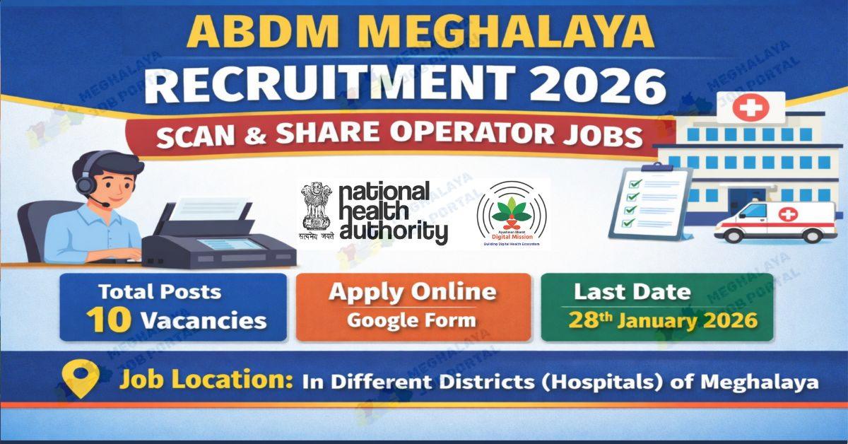 ABDM Meghalaya Recruitment 2026 Scan and Share Operator job notification image