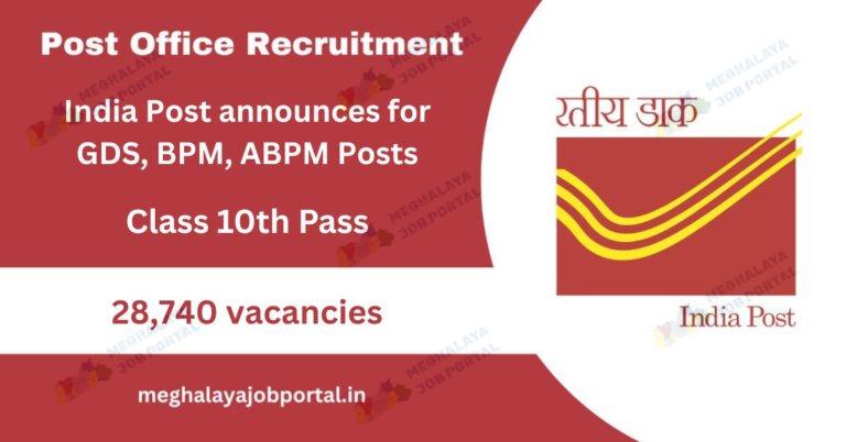 India Post GDS Recruitment 2026 notification showing 28740 vacancies for Class 10 pass students across Indian states.