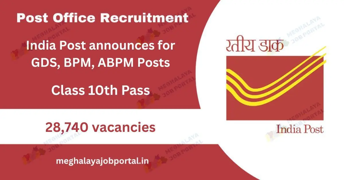 India Post GDS Recruitment 2026 notification showing 28740 vacancies for Class 10 pass students across Indian states.
