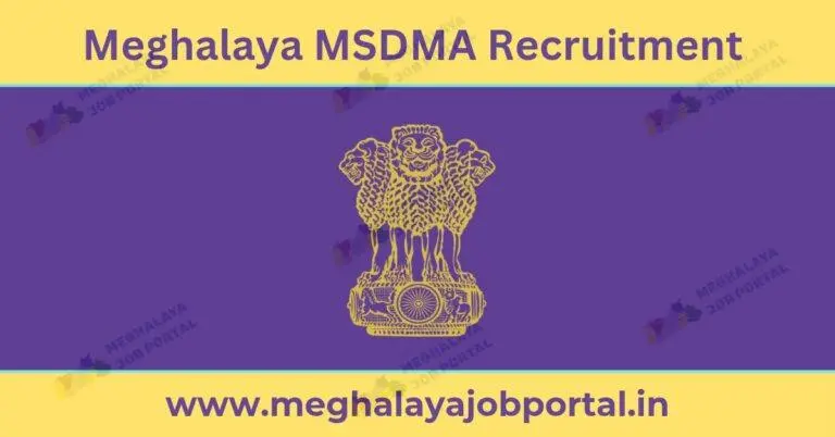 Meghalaya MSDMA Recruitment 2026 walk in interview notice for LDA Storekeeper and DEO posts in Shillong.