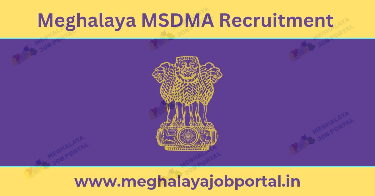 Meghalaya MSDMA Recruitment 2026 walk in interview notice for LDA Storekeeper and DEO posts in Shillong.