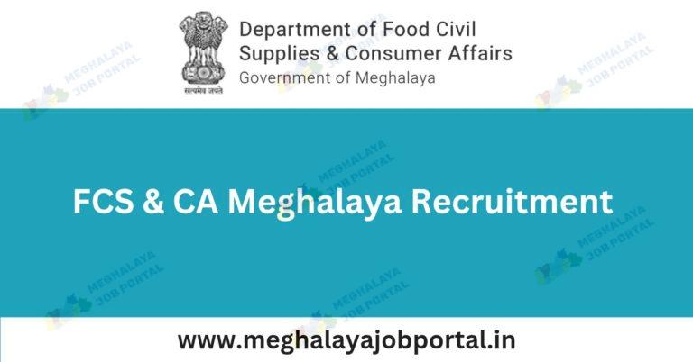 Food Civil Supplies & Consumer Affairs 2026 Member Recruitment notification Meghalaya District Consumer Commission vacancies application form details.