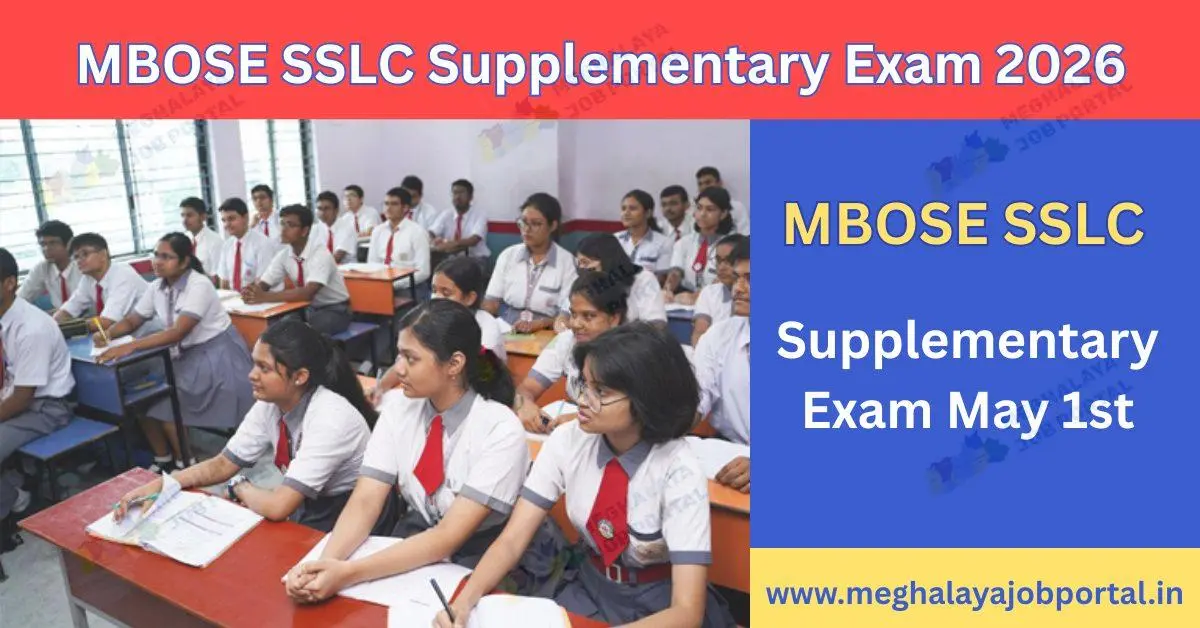 MBOSE SSLC Supplementary Exam 2026 timetable with Meghalaya 10th exam dates and subjects list.