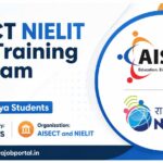 AISECT NIELIT Free Training Program 2026 for Meghalaya Students blog banner featuring AISECT and NIELIT logos, free government skill development course, eligible category ST SC EWS, and Meghalaya Job Portal branding.