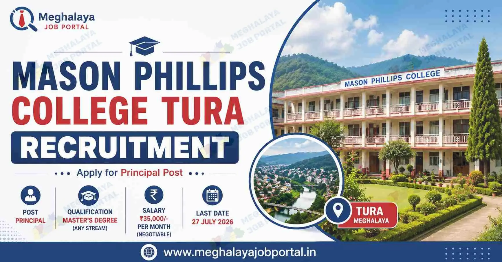 Mason Phillips College Recruitment 2026 Principal Vacancy Advertisement Tura Meghalaya