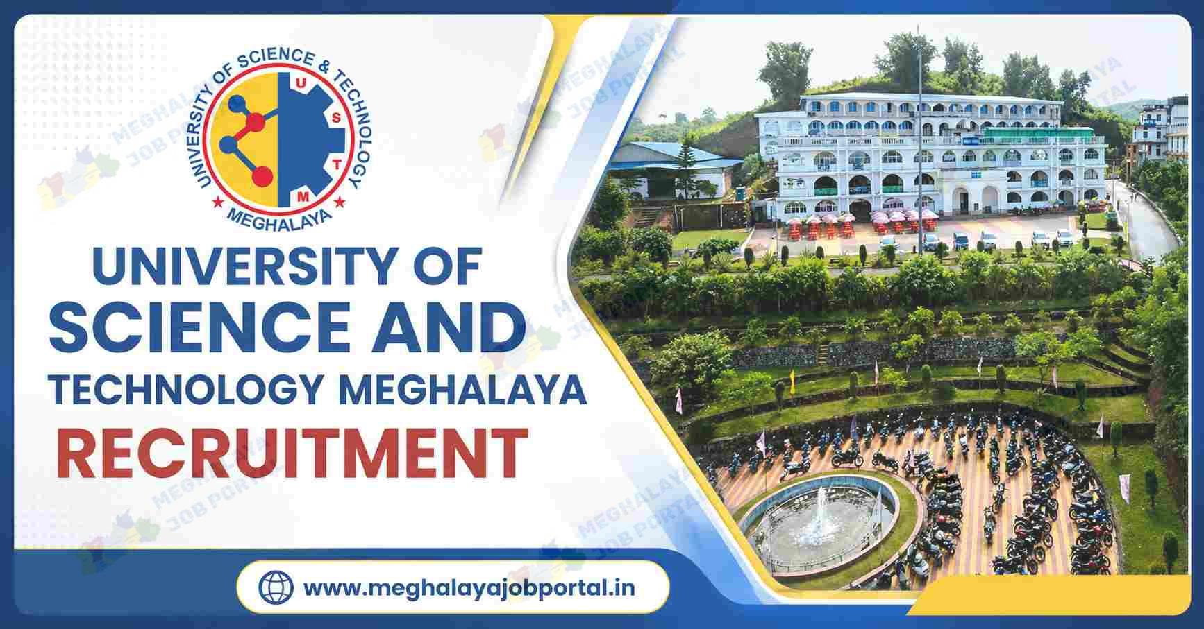 USTM Faculty Recruitment 2026 banner for University of Science and Technology Meghalaya Professor, Associate Professor and Assistant Professor recruitment notification