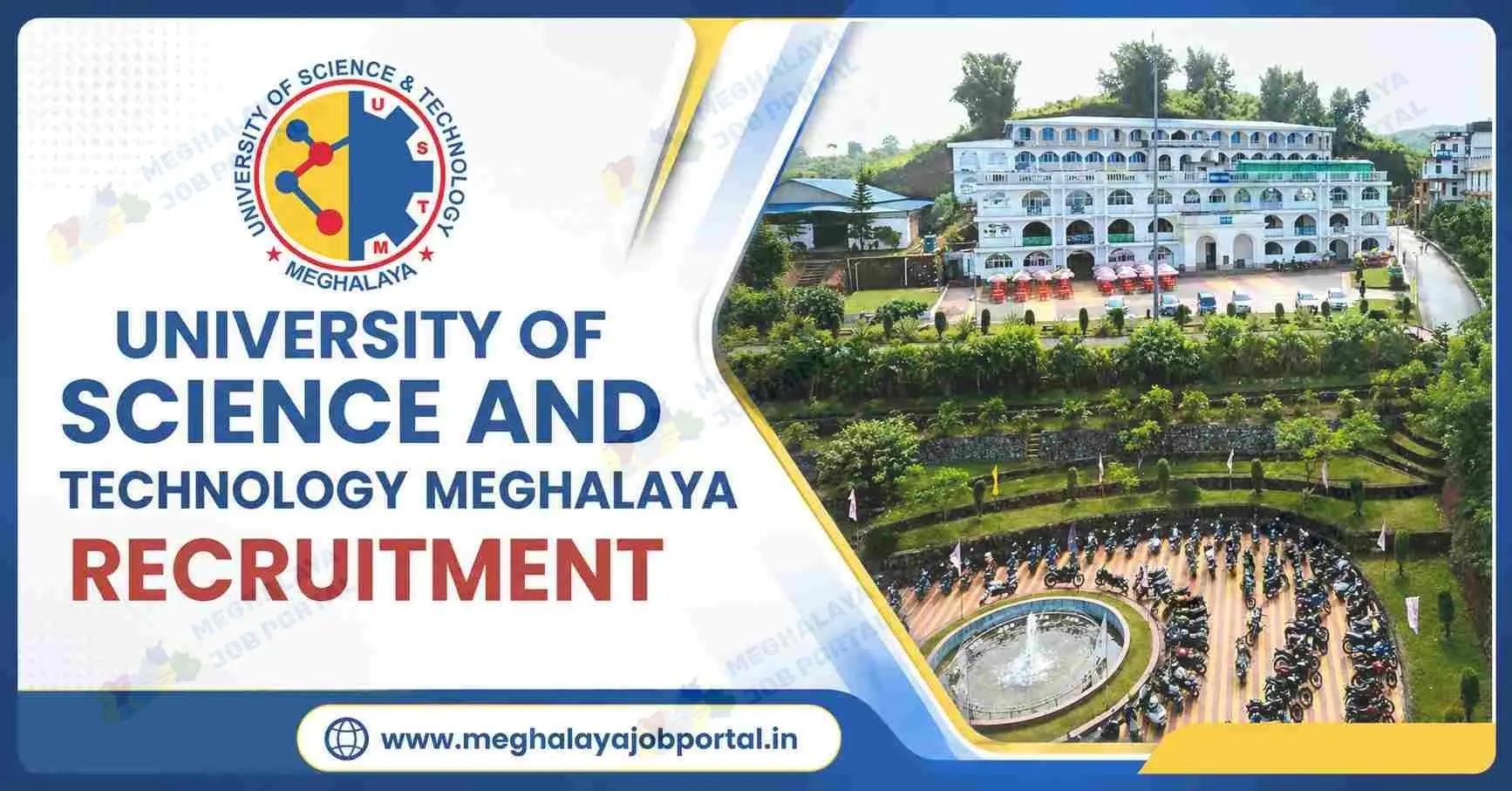 USTM Faculty Recruitment 2026 banner for University of Science and Technology Meghalaya Professor, Associate Professor and Assistant Professor recruitment notification