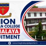 Union Christian College Meghalaya Recruitment 2026 blog banner featuring the Union Christian College logo, college campus building, recruitment headline, and Meghalaya Job Portal website branding.