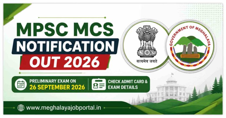 MPSC MCS Notification Out 2026 banner announcing the Preliminary Exam on 26 September 2026, with details about the admit card and exam information.