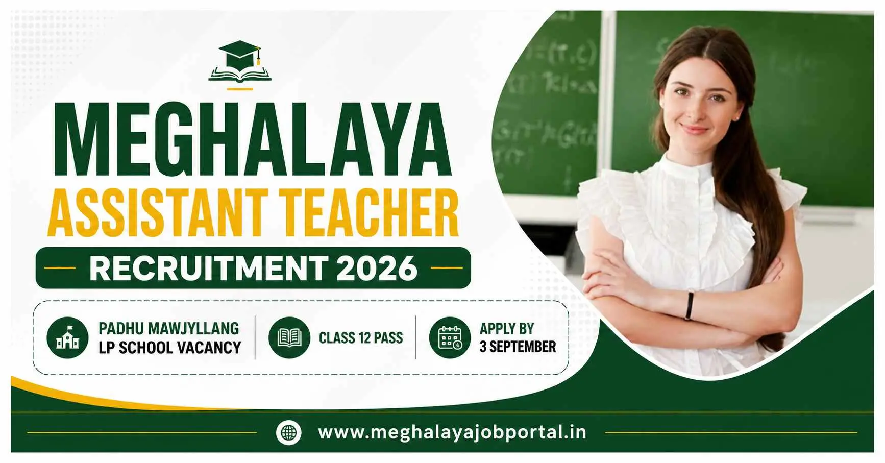 Padhu Mawjyllang Assistant Teacher Recruitment 2026 – LP School Vacancy for Class 12 Pass candidates, apply by 3 September 2026.