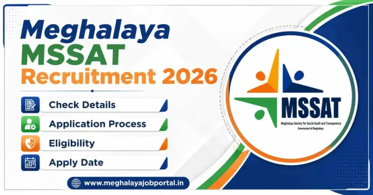 Official Meghalaya MSSAT Recruitment 2026 notification by the Meghalaya Society for Social Audit & Transparency inviting online applications for the Block Social Audit Resource Person post in South West Garo Hills District, with eligibility, salary, age limit, and application deadline details.