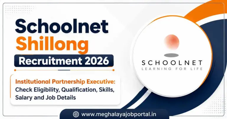 Schoolnet Shillong Recruitment 2026 for Institutional Partnership Executive with eligibility, qualification, salary and job details.