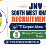 JNV South West Khasi Hills Recruitment 2026 banner featuring TGT Computer Science recruitment, ₹40,625 monthly salary, Jawahar Navodaya Vidyalaya logo, Ministry of Education Government of India, and www.meghalayajobportal.in⁠