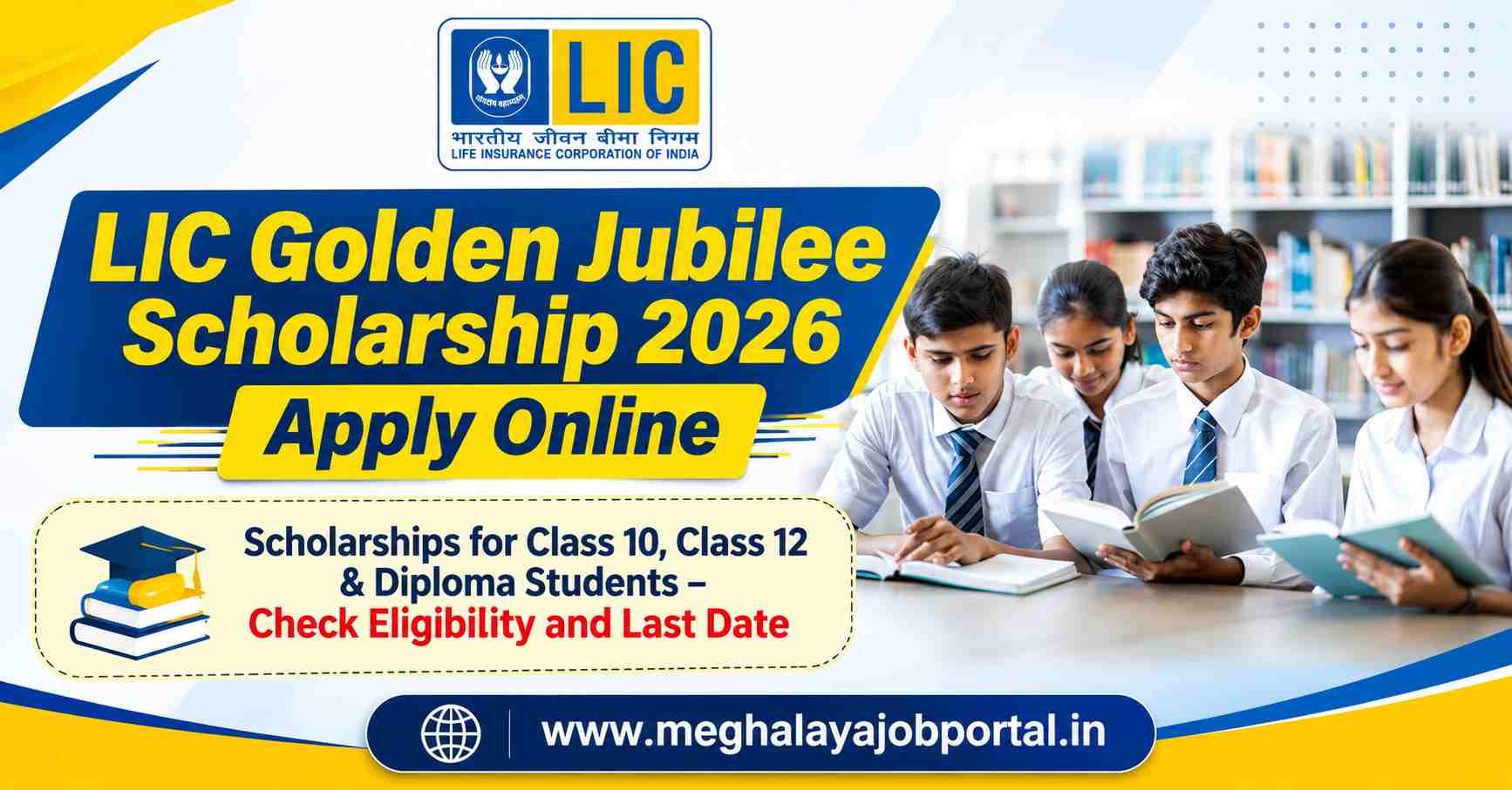 LIC Golden Jubilee Foundation logo with LIC emblem and Life Insurance Corporation of India text.