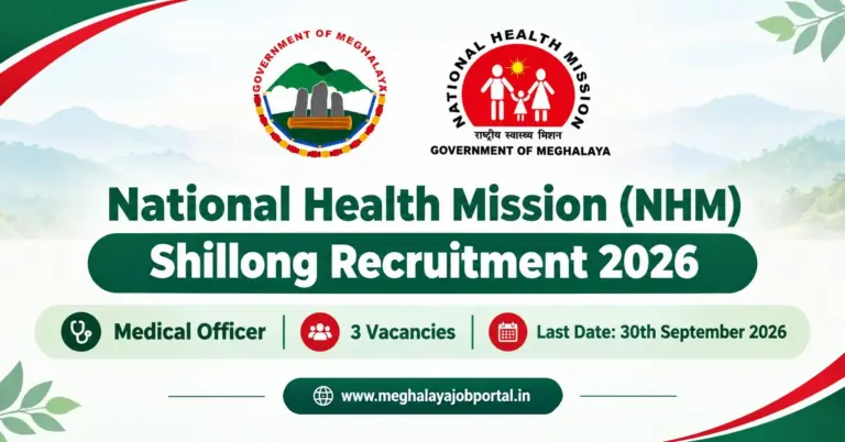 National Health Mission Shillong Recruitment 2026: Apply for Medical Officers (3 Vacancies)