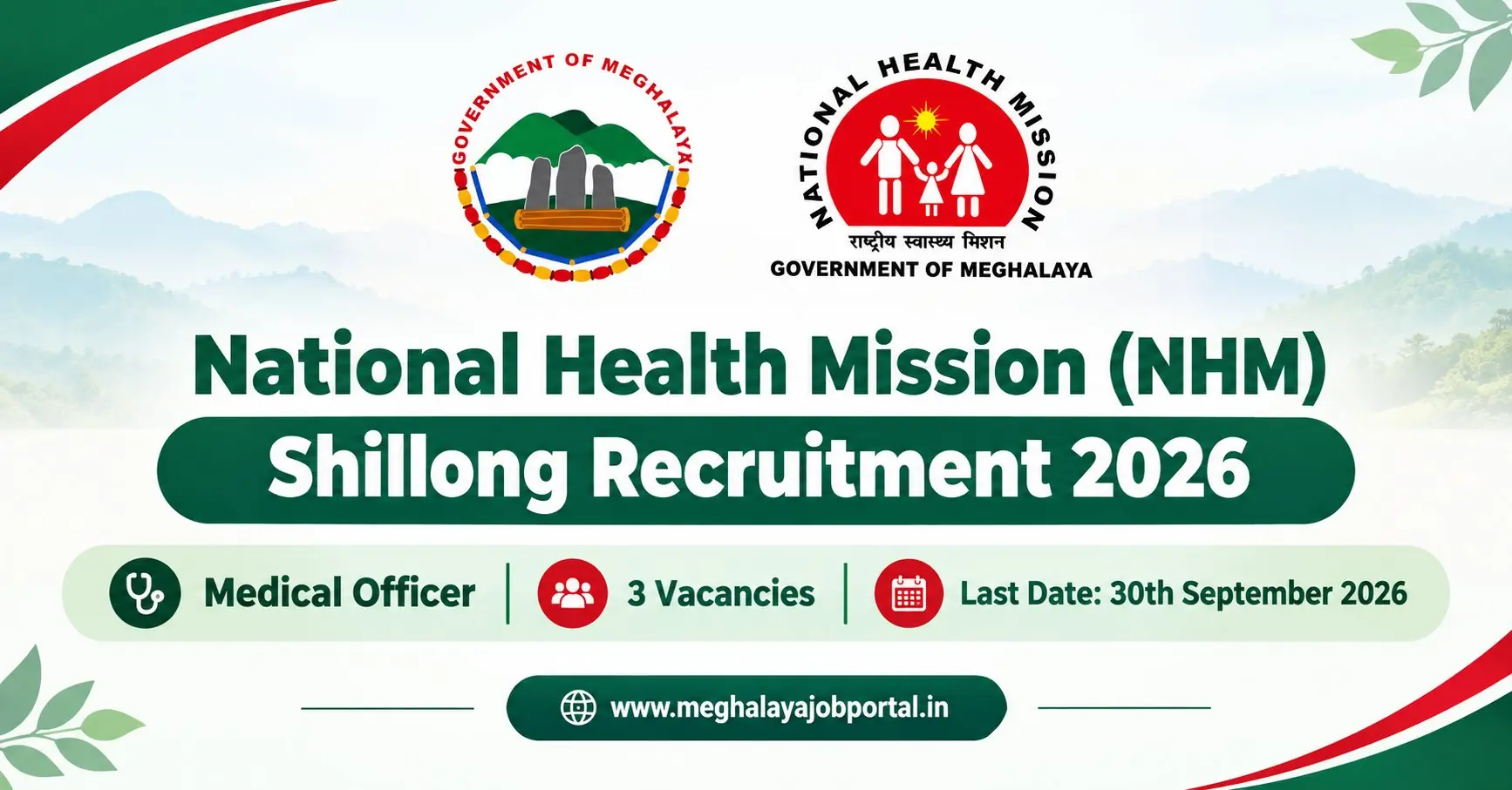 National Health Mission Shillong Recruitment 2026: Apply for Medical Officers (3 Vacancies)