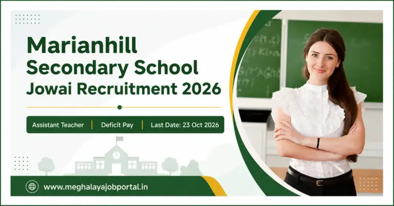 Marianhill Secondary School Jowai recruitment