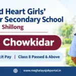 Sacred Heart Girls HSC Mawlai Recruitment 2026