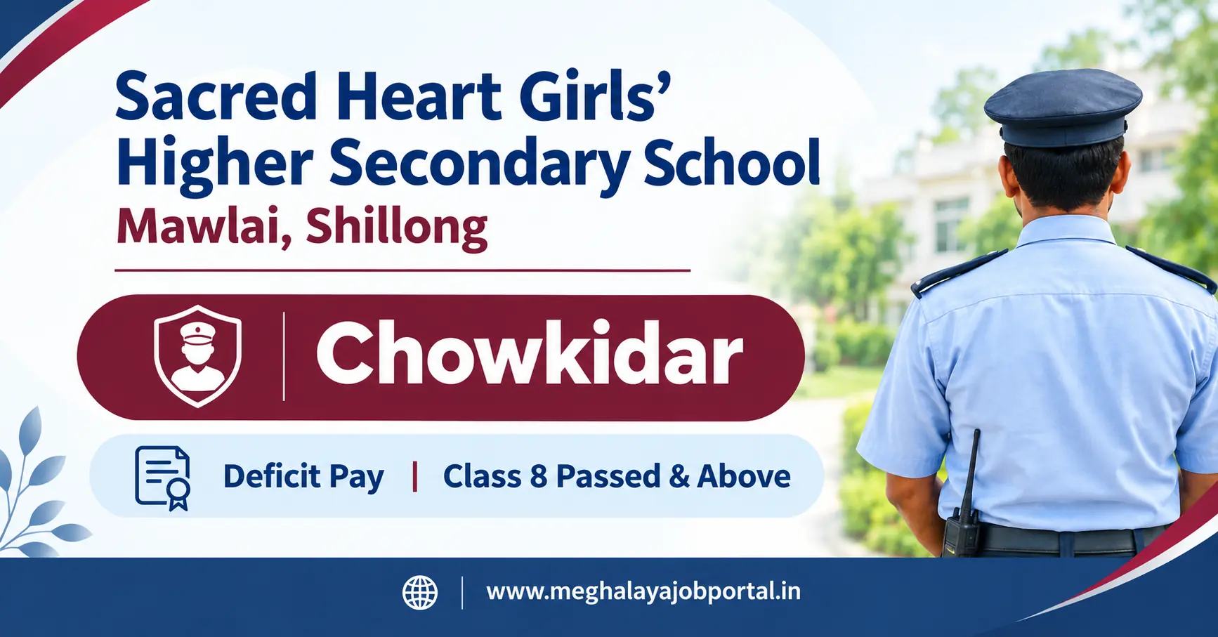 Sacred Heart Girls HSC Mawlai Recruitment 2026